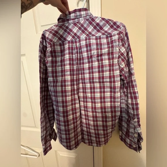 Warp + Weft Red and Blue Plaid Shirt - Picture 4 of 5